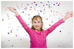 young girl celebrating
